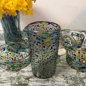 Mexican confetti glass - Margarita with Pitcher